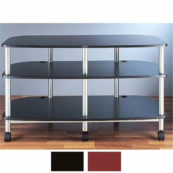 Spark 5 Black Poles 3 Cherry Shelves With Caster TV & AV Stand SP3253634